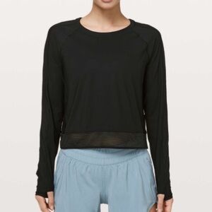 Lululemon Stripe In Stride Long Sleeve Black Size 4